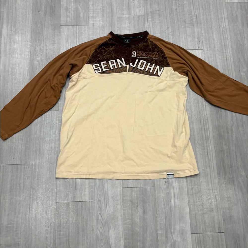Sean John Heavy Duty Workwear Thick Long Sleeve Shirt Mens XXL Sweater 2XL